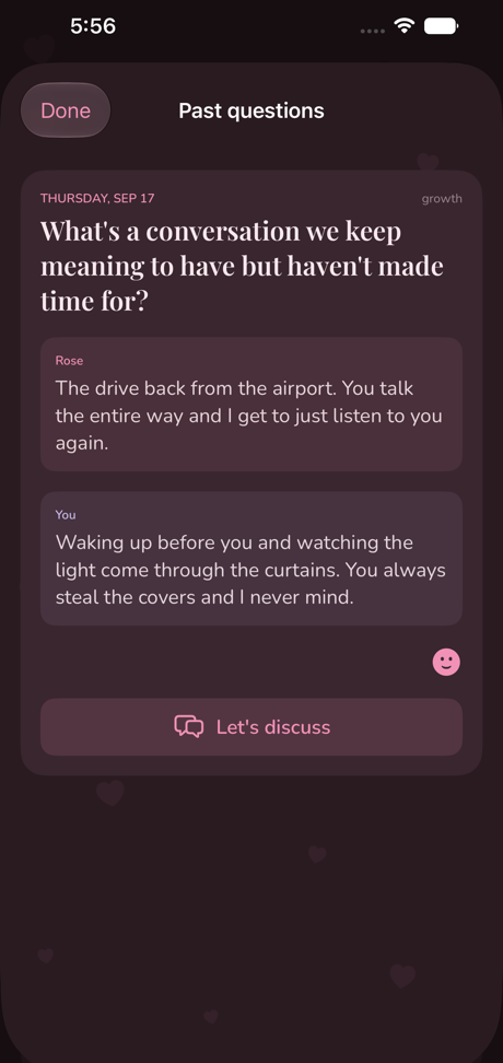 Today's question with both answers revealed in dark mode